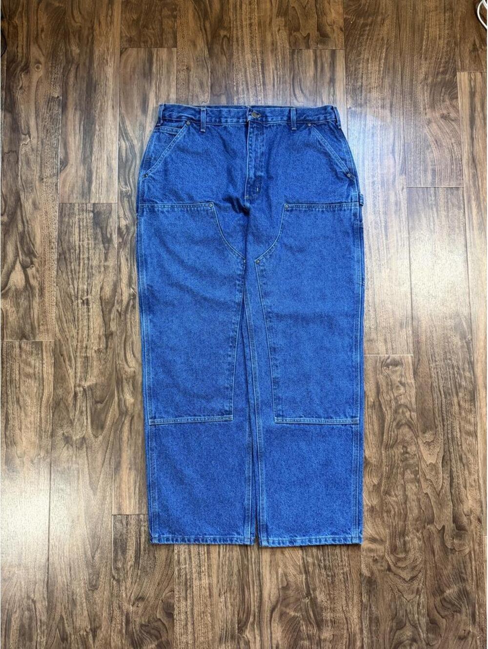 Vintage Carhartt B73 DST Denim Double Knee Carpenter Jeans Size 38x32 00s